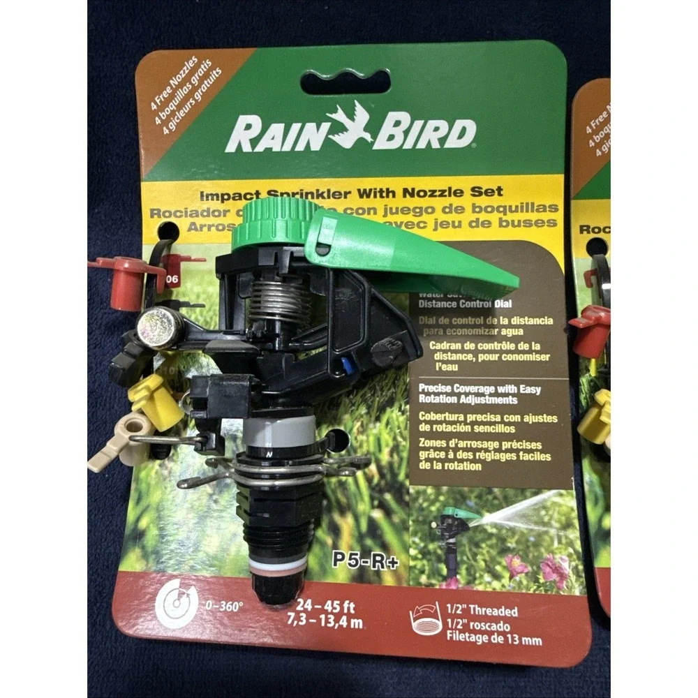 Bundle Of 2 RAIN BIRD Impact Sprinkler w/Nozzle Set #P5-R  Adjustable 0 - 360*